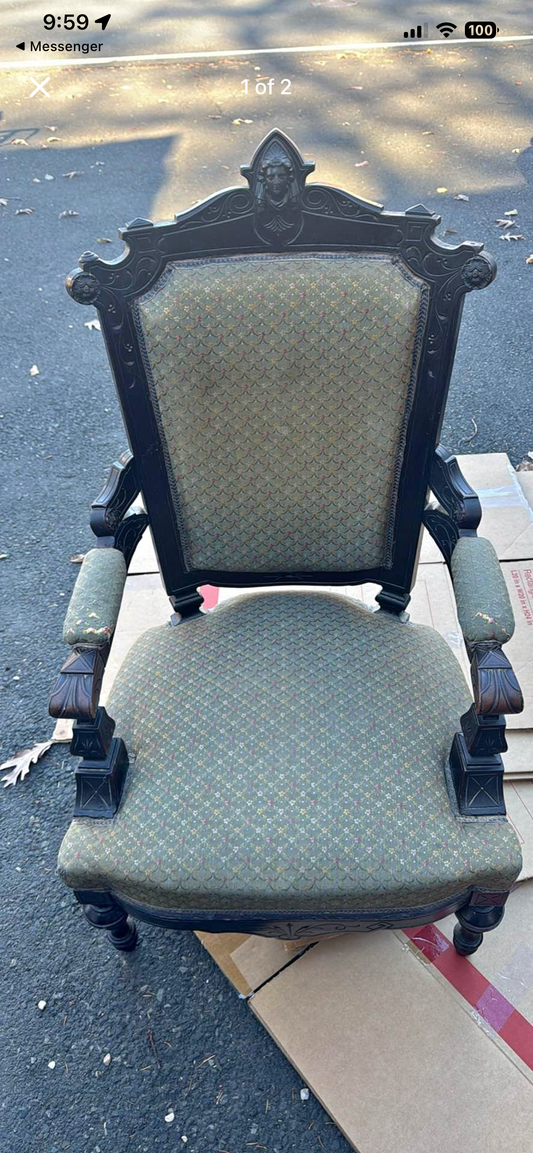 Customizable Antique Renaissance Revival / Eastlake Armchair