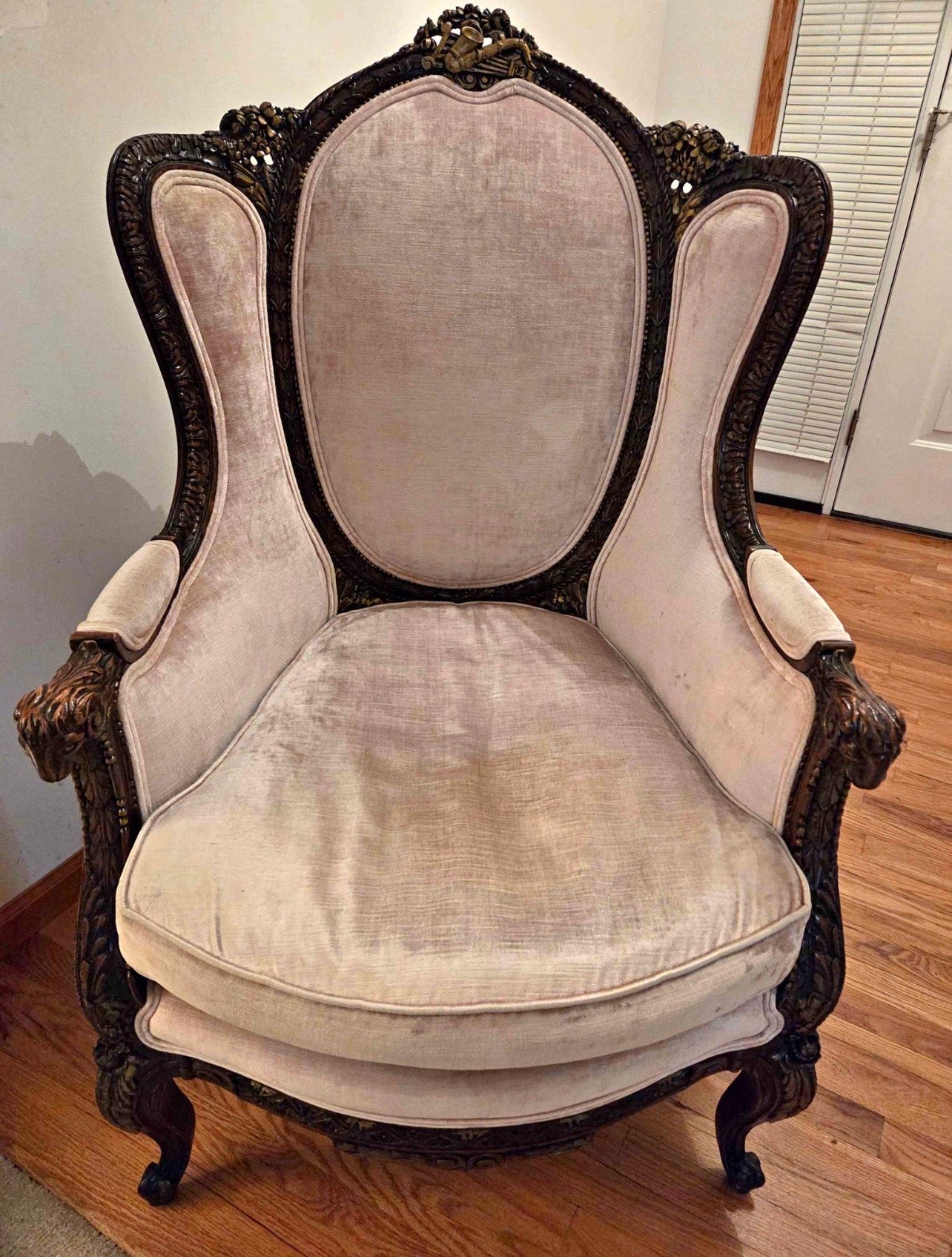 Customizable Victorian Rococo Revival Wingback Chair