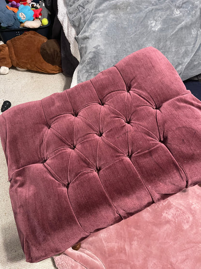 Customizable Vintage Tufted Wingback Chair with Ottoman