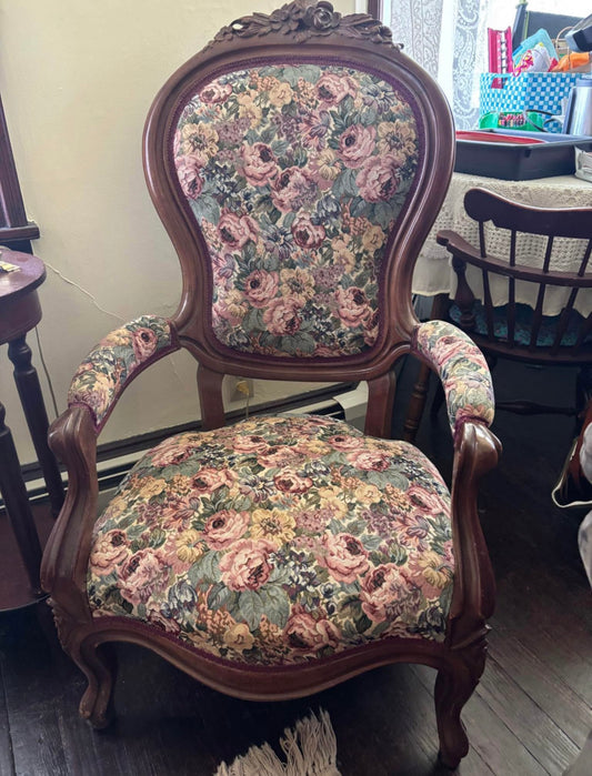 Customizable Vintage Victorian Parlor Armchair