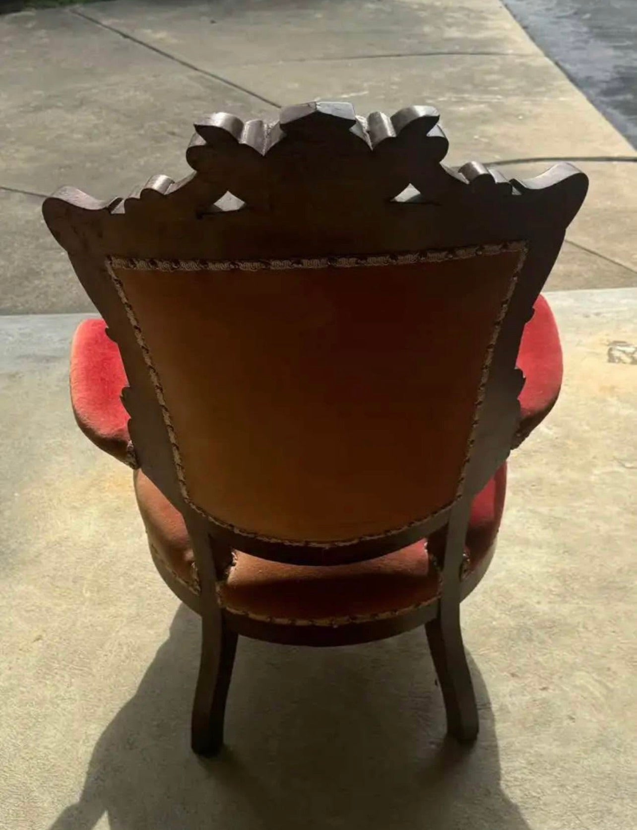 Customizable Renaissance Revival Walnut Armchair with Matching Ottoman