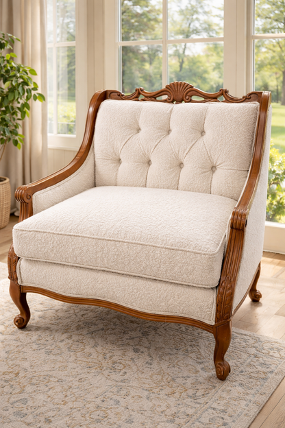 Customizable Louis XVI Style Bergère Armchair