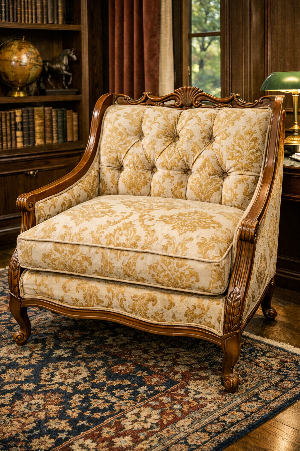 Customizable Louis XVI Style Bergère Armchair