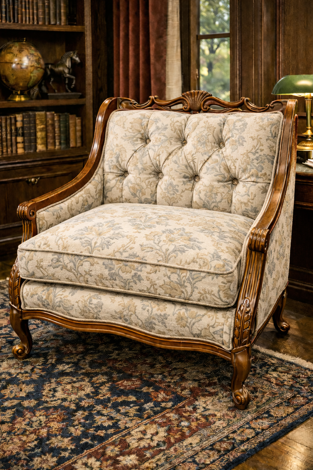 Customizable Louis XVI Style Bergère Armchair