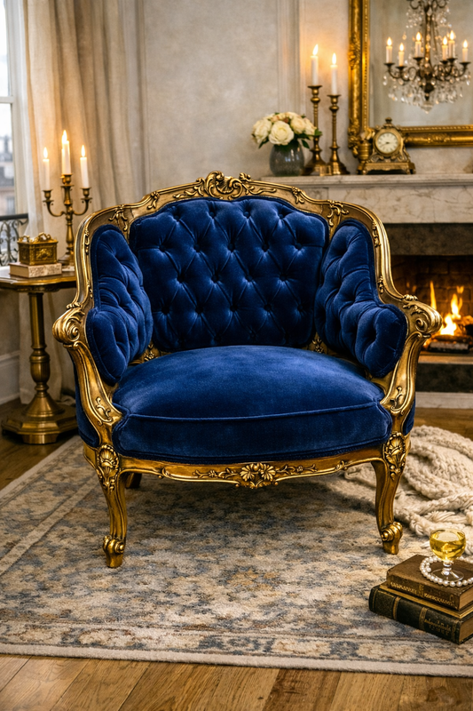 Customizable Louis XV Style Bergère Lounge Chair