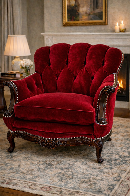Customizable Louis XV Style Channel Back Bergere Armchair