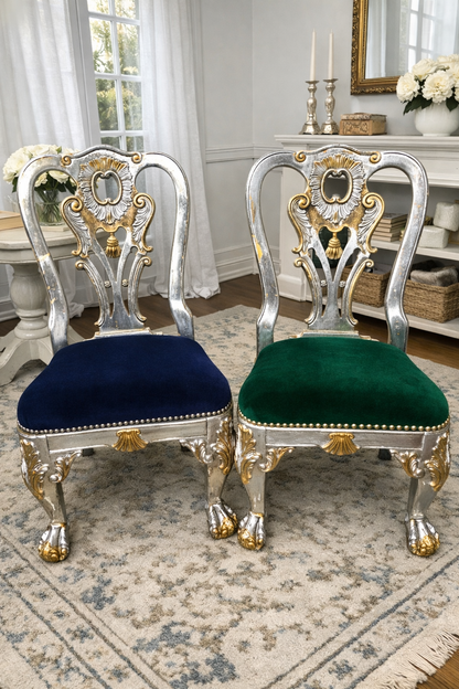 Customizable Pair of Chippendale Style Dining Chairs