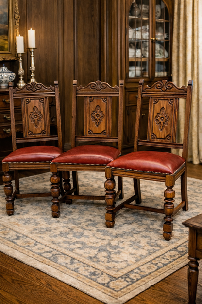 Customizable Vintage Bernhardt Jacobean Revival Dining Chairs