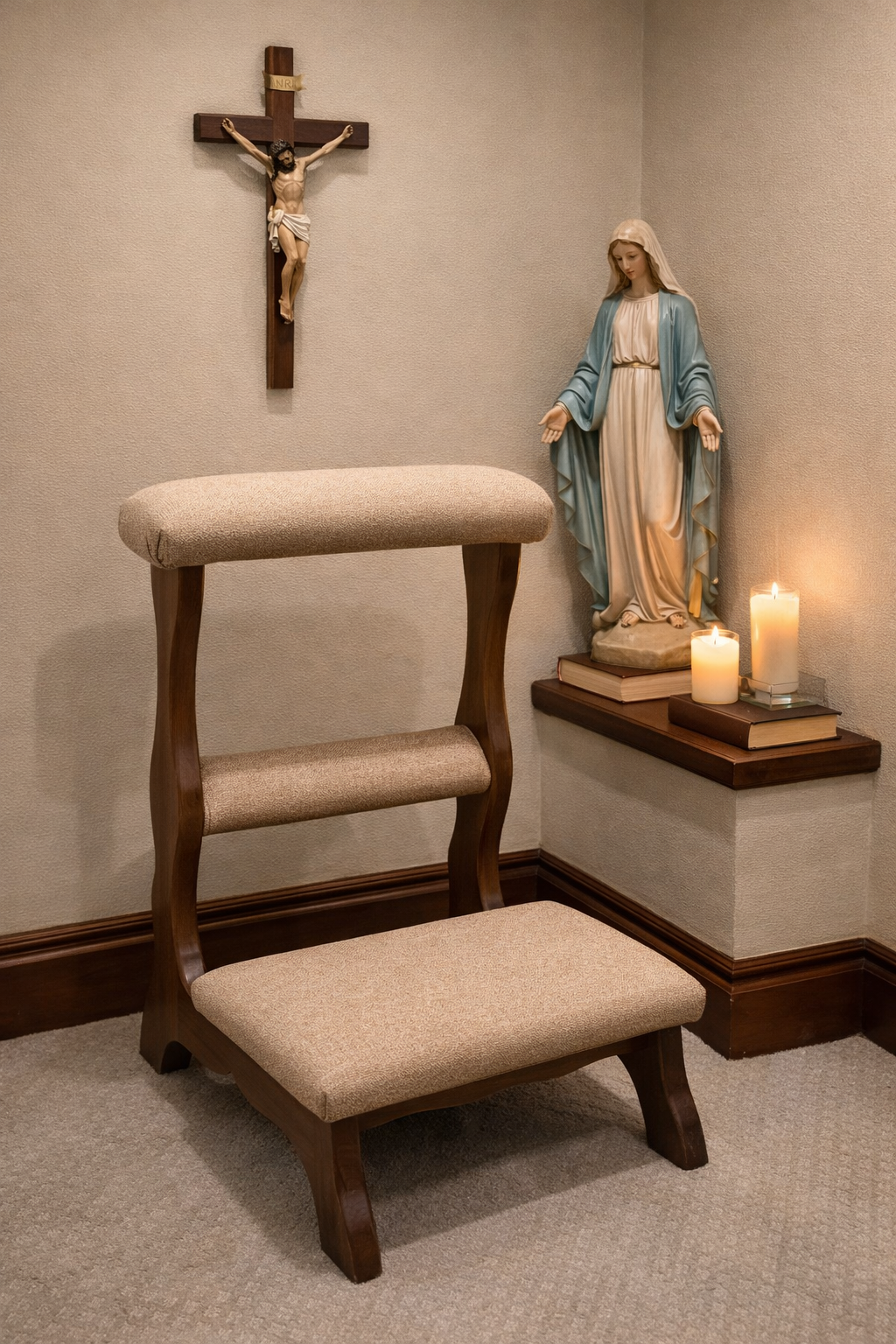 Customizable Vintage Prie-Dieu Prayer Kneeler