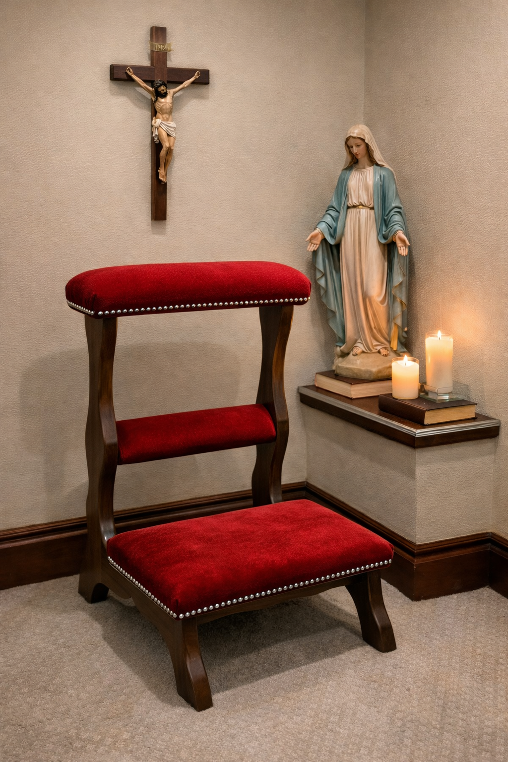 Customizable Vintage Prie-Dieu Prayer Kneeler