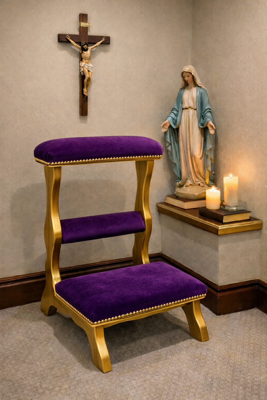 Customizable Vintage Prie-Dieu Prayer Kneeler