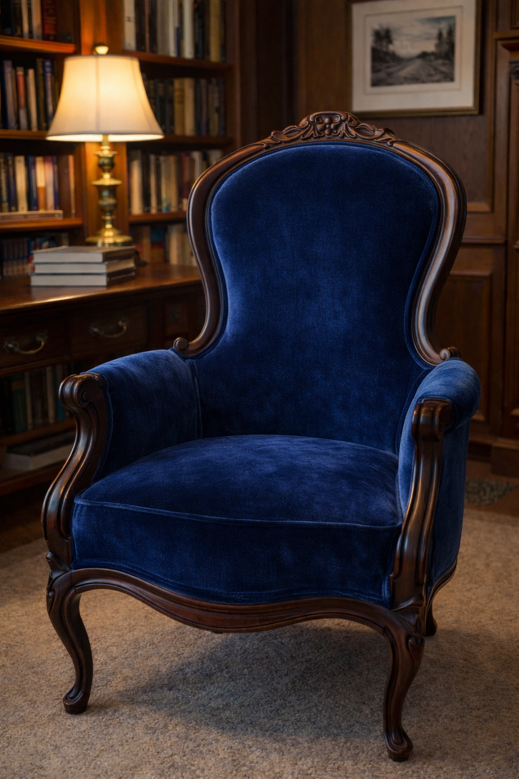 Customizable Victorian Balloon Back Parlor Chair