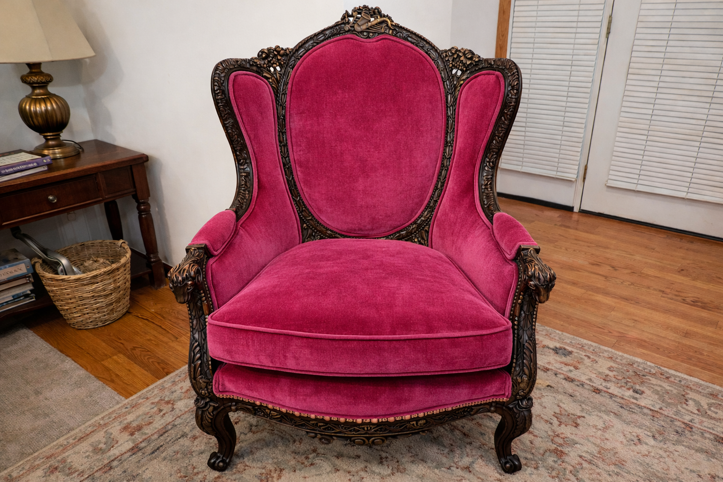 Customizable Victorian Rococo Revival Wingback Chair