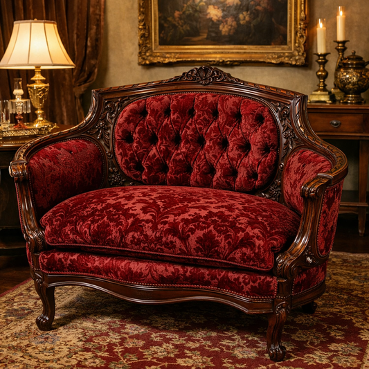 Customizable Vintage French Provincial Bergère Chair