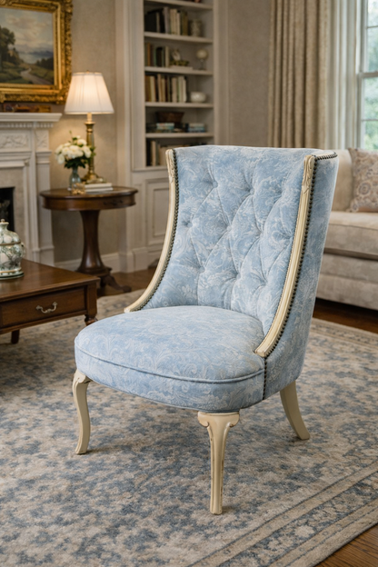 Customizable Vintage French-Style Slipper Chair