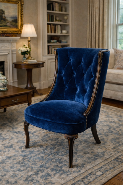 Customizable Vintage French-Style Slipper Chair