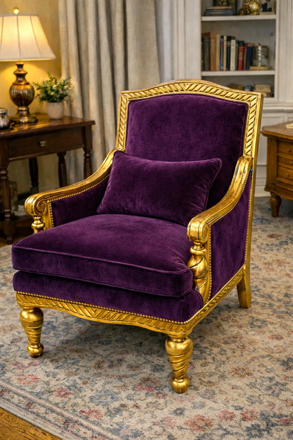 Customizable Vintage Regency-Style Accent Chair