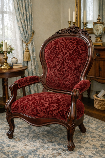 Customizable Vintage Victorian Parlor Armchair