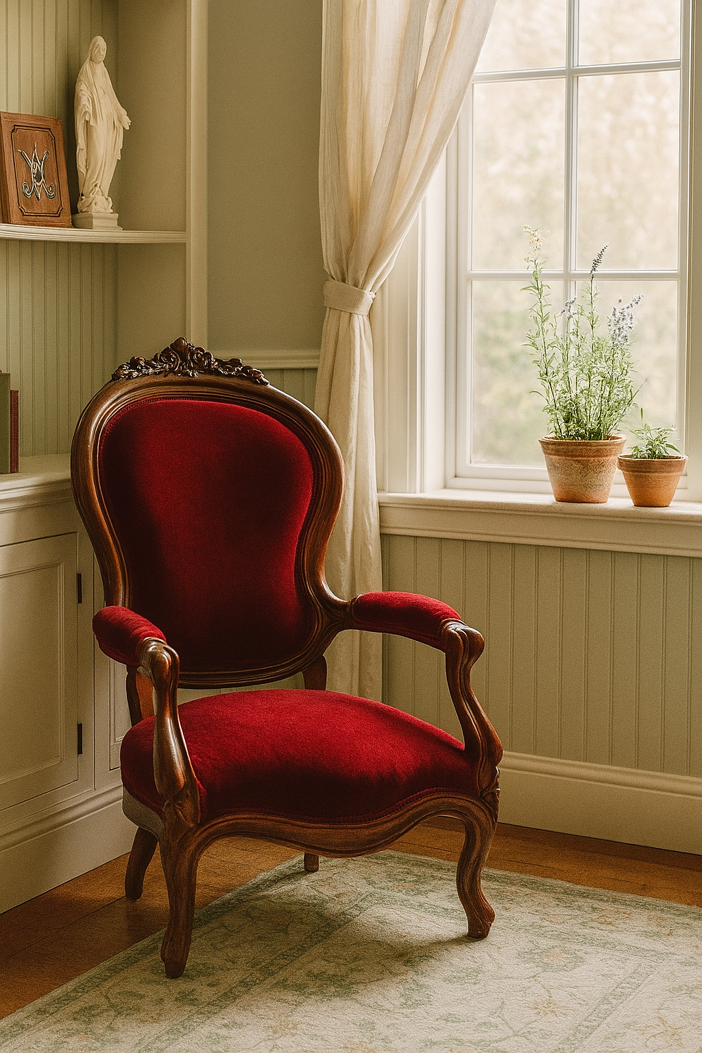 Customizable Vintage Victorian Parlor Armchair