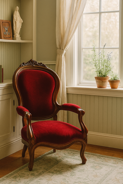 Customizable Vintage Victorian Parlor Armchair